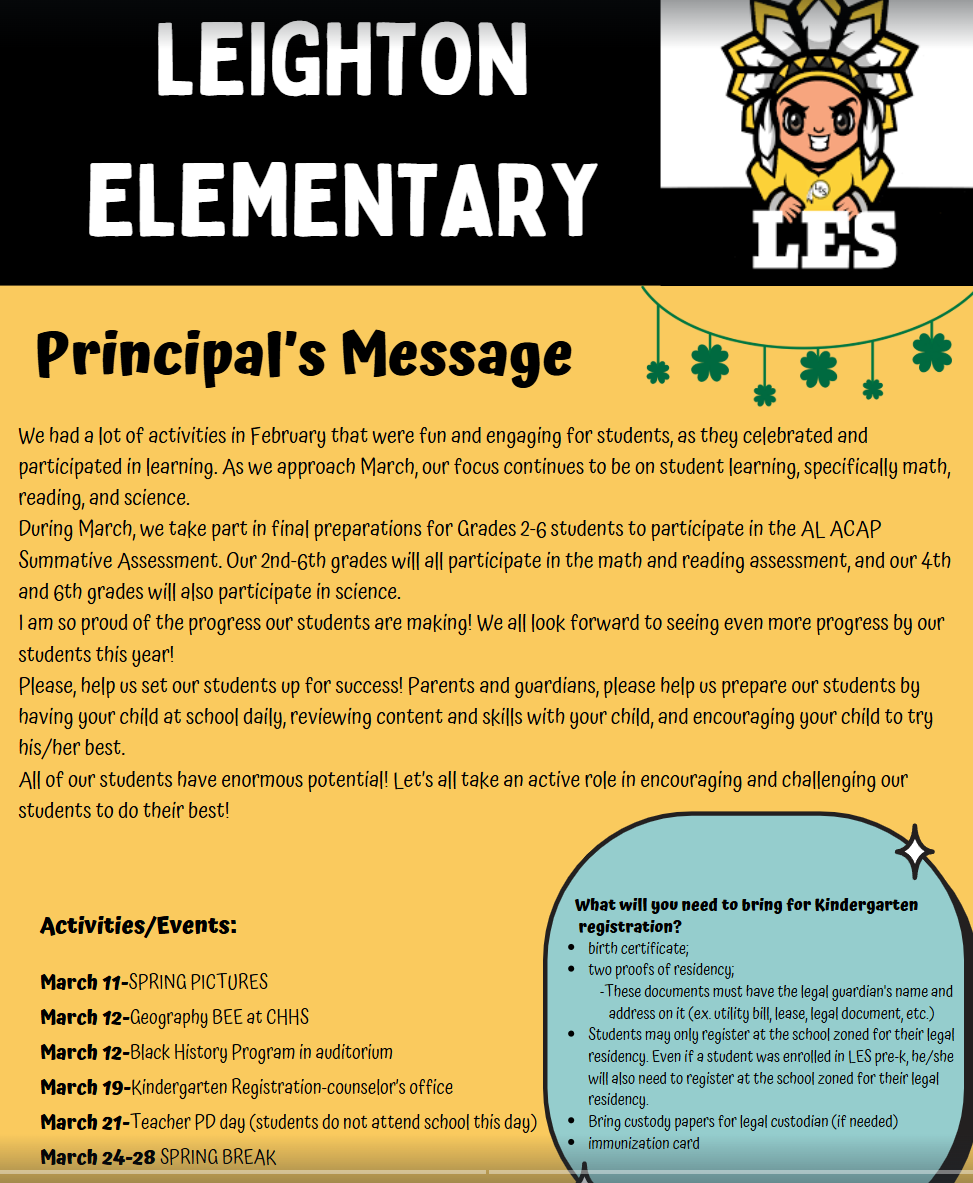  March Newsleter